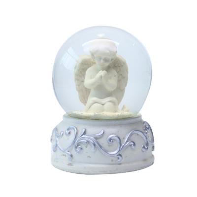 China White Resin Crafts Custom Design Europe Musical Angel Snow Globe for sale