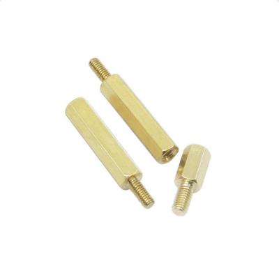 China Electrical Equipment Hex Isolation Brass Column With Internal And External Wire, Single Head Hex Copper Bolts In Motherboard Chassis for sale