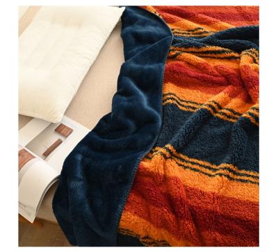 China Wholesale Customized Portable Luxury Soft Warm Comfy Blanket High Quality Polyester Sofa Bed Flannel Sherpa Throw Fleece For Winter for sale