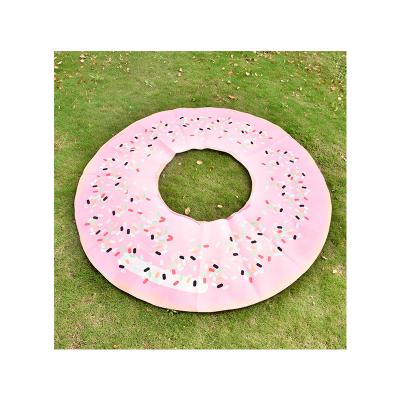 China Anti-Static Donut Shape Quilted Outdoor Waterproof Beach Mat Portable Customized Design Mat Custom Canvas Picnic Blanket Fleece Roll for sale