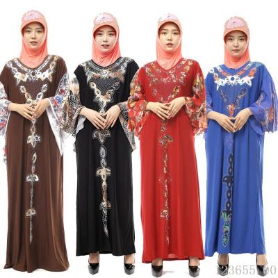 China Ramadan Kaftan Long Dress Khimar Islam Djellaba Clothing Batwing One Piece Prayer Abaya Dubai Nida Muslim Hijab Dress Women Cotton Jilbab Long for sale