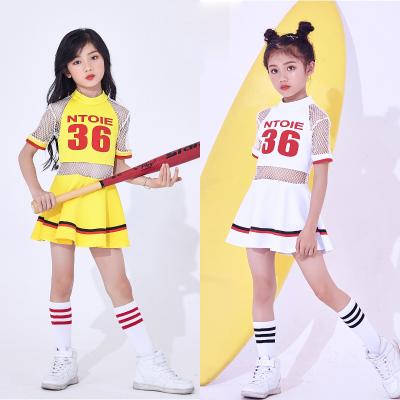 China Sets New Hop 2022 Dance Costume Jazz Dance Child Sleeve Cheerleader Costume Kids Shorts Dress Girls Dancing Clothes Stage Wear for sale