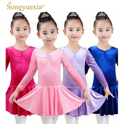 China SONGYUEXIA Other Girls Gymnastics Dancer Tights for Girls Ballet Dress Kids Autumn Winter Cotton Dancing Dancer Tights Children's Dance Dress for sale