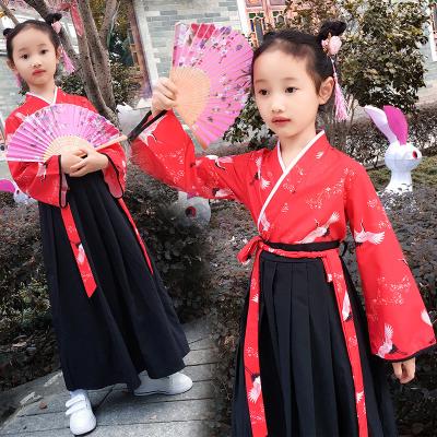 China 2022 Chinese National Dance Costume Hanfu Children Performance Clothing Vestidos Mujer Han Dynasty Cosplay Clothes Ancient 3-13y B01 for sale