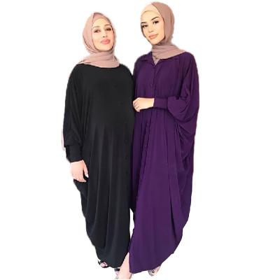 China 2021 New Summer Style Stand Collar Solid Color Women's Clothing Long Dress Islamic Islamic Clothing A02 Muslim Islamic Hijab Women for sale