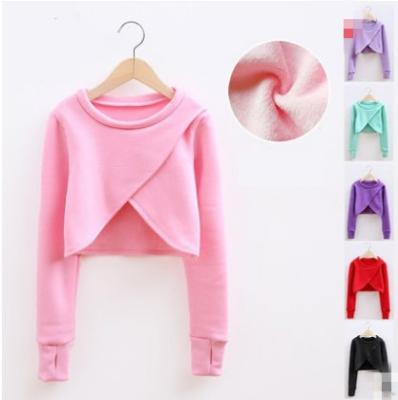 China from above & Pique 2021 New Autumn Winter Cotton Long Sleeve Shawl Coat Thick Warm Girls Kids Short Ballet Dance Jacket Kids High Waist Outwear for sale