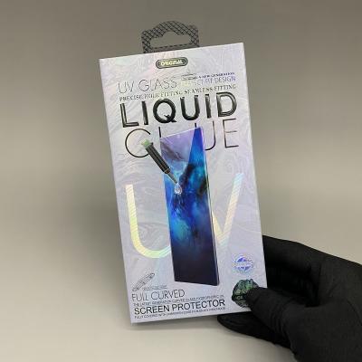 China Recycled Materials UV Glue Full Screen Protector Film On Tempered Glass Protector Box for sale