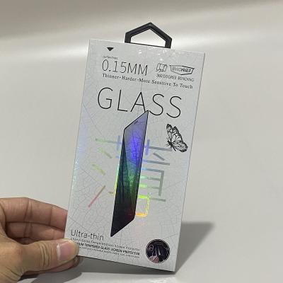 China Recycled Materials 0.15mm Glass Film Packaging 360 Degree Tempered Glass Custom Screen Paper Protector Recycled Thin Bending Box for sale