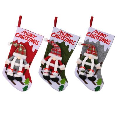 China Popular Christmas Gift Christmas Stockings Gift Bags Big Shape Rudolph Dwarf Doll Stockings Navidad Newest Modern Christmas Decoration 2023 for sale