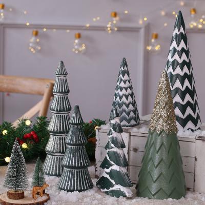 China Beautiful Colorful Ceramic Christmas Tree Decor Desktop Decoration Christmas Ornaments Luxury for sale