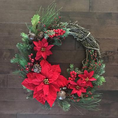 China 30cm Colorful Wholesale Beautiful Christmas Hanging Decorations Wreath and Luxury Garland Decor for Door for sale