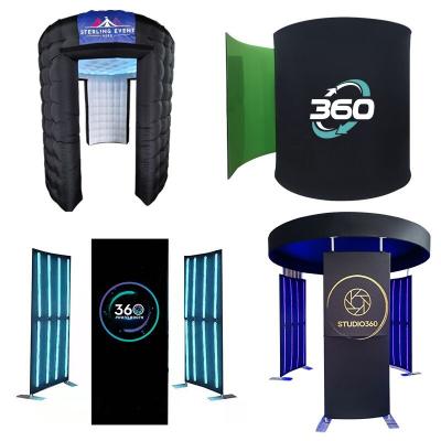 China Fold 2022 Photostudio Camera 2022 Screen Stand Circle Green Round 360 Photo Booth Enclosure Booth Black Custom Large Backdrop Visual for sale