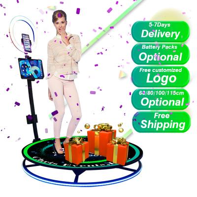 China Smart Rotating Party Operation 360 Photo Booth Slow Motion Stand 360 Rotation Photo Booth With Ring Light And RGB Strip Light for sale