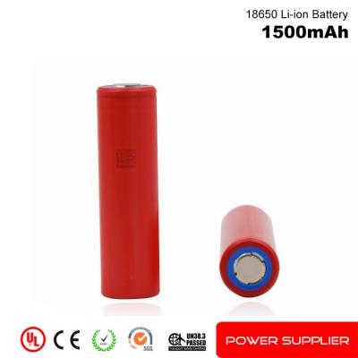 China  electronic products Lithium rechargeable li-ion battery cell 3.7v 1500mAh 18650 for sale