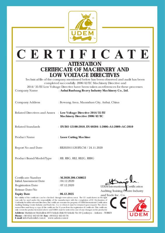 CE - Anhui Runbang Heavy Industry Machinery Co., Ltd.