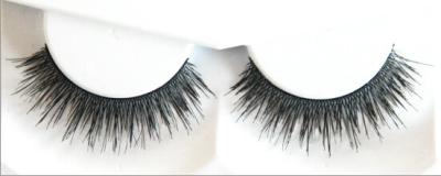 China Synthetic human hair eye lashes for sale very thin clear band for sale