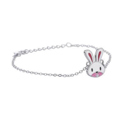 China FASHIONABLE Hypoallergenic Animal Kids Sterling Silver 925 Cute Rabbit Bracelets Anklets Fashion Kids Gift for sale