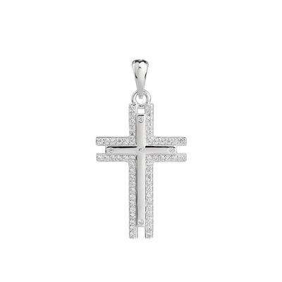 China CLASSIC CZ Diamond Round Pendant Cross Pendant Trending Jewelry Pendant Ready To Ship for sale