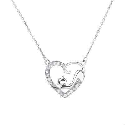 China 2023 New Trendy Fashion S925 Sterling Silver Jewelry Cat Pendant Necklace Christmas Gifts For Women for sale