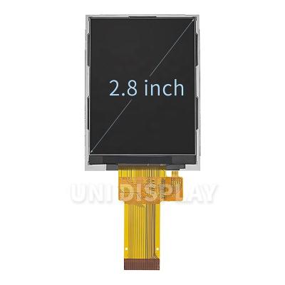 China UNI DISPLAY qvga 240x320 resolution lcd screen hx8347I driver 2.8 inch tft lcd display module for mp4 player 2.8 inch for sale