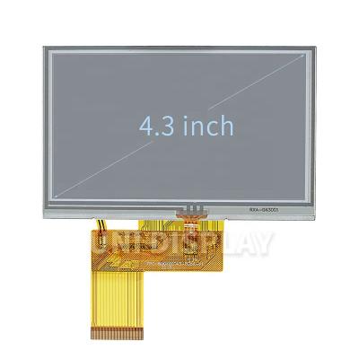 China Industrial Grade 40pin LCD Panel Wide Viewing Angle 4.3 Inch 800*480 IPS Display Module With 4-Wire 4.3 Inch Resistive Touch Panel for sale