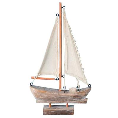 China Europe Wooden Decorations Home Decor Handcrafted Nautical Wooden Sailing Boat for sale