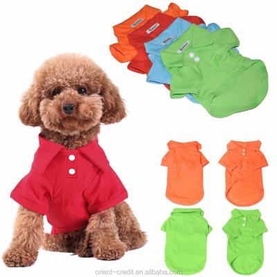 China Viable Wholesale 4Pcs Dog Puppy Polo T-Shirt Clothes For Dog And Cat Tank Outfit Apparel Coats Tops for sale