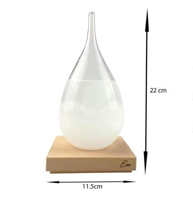 China Europe Storm Weather Predictor Barometer Glass Bottle With Stunning And Colorful LED Wooden Low Decorative Centerpiece For Home for sale