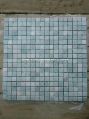 China Light Gray Green Marble Mosaic Tiles 1.5*1.5cm for sale