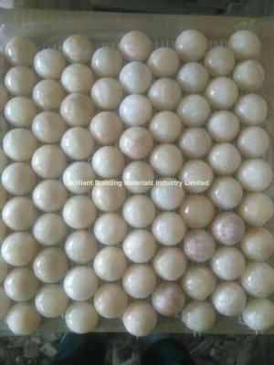 China Honey Onyx Marble Mosaic Tiles Half Ball Design for sale