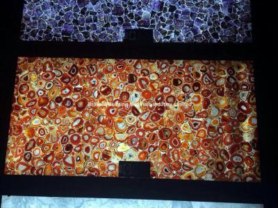 China Backlit Red Agate Semiprecious Stone Slab Panel for sale