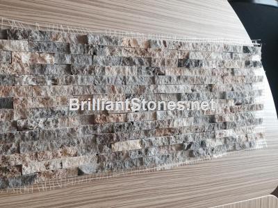 China Italy Silver Grey Travertine Mosaic Split Face for sale