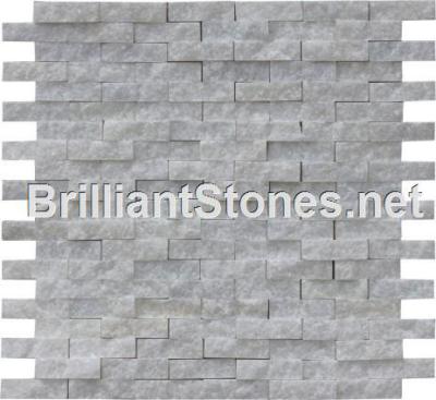 China Henan Crystal White Marble Mosaic Split Face for sale