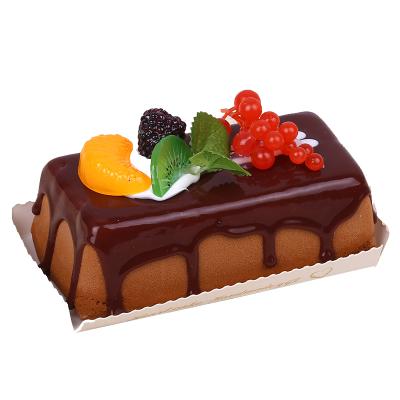 China China Simulation Rectangle Cake Dessert Food Model Bread Props Cake Toy Fake Fruit Cream Chocolate Mousse for sale