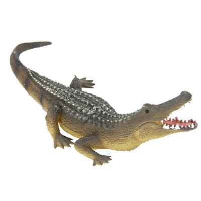 China Children Educational Toys Simulated Early Reptile Toys Gray Crocodile Model Children's Education PVC Plastic Alligator Toy for sale