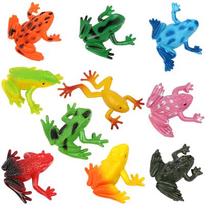 China Educational Children Toys PVC Simulation Frog Model Set Early Education Reptile Props Children Toys Mini Amphibious Toys Animals for sale