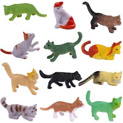 China Educational Children Toys PVC Simulation Cat Model Set Mini Toys Animal Children Early Education Props Persian Cat Model for sale