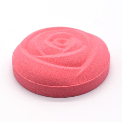 China Hot Sale Self Made Rose Organic Explosive Round Bath Ball With Non Dirty Tub For Full Size Bath Hold for sale