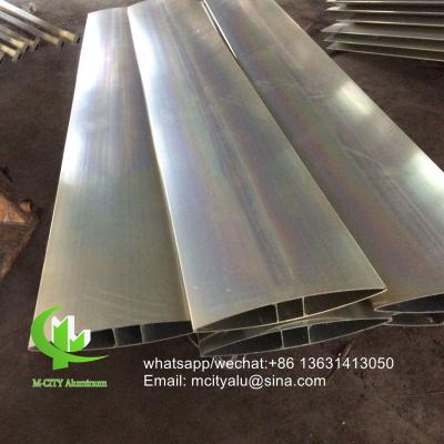 China 400mm Metal Aluminum sun louver Aerofoil louver aluminum louver with oval shape for facade curtain wall for sale