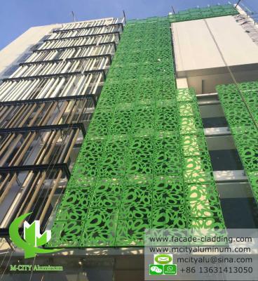 China Exterior  Green  Aluminum Facade Panels Metal Curtain Wall Decoration for sale