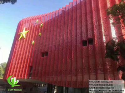 China Perforated Metal Facade Aluminum Sheet Solid Aluminum Panels 3mm Red Color PVDF for sale