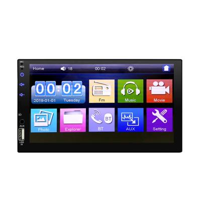 China Aux audio. Factory Sale 2Din 7inch Full Touch Screen 7701 Rear View Handsfree BT Fm Radio Support Input Flipping HD Car MP5 Player for sale