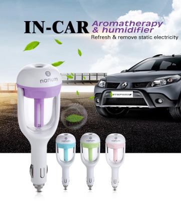 China Mini Aromatherapy Humidifier Nanum Logo 12v Fashion Mini Portable Air Purifier Car Auto Humidifier for sale