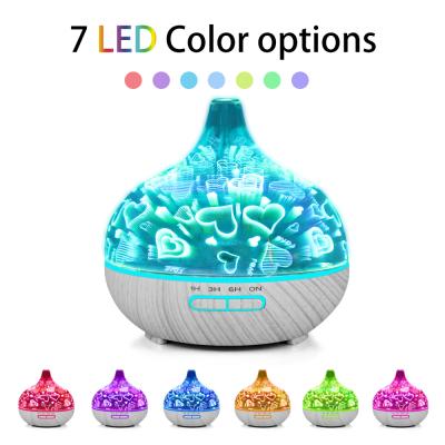 China 10-20square meters High Quality New 400ml AromaOil Diffuser, 3D PaintingUltraso Humidifier for Office Home Bedroom Living Room Study Yoga Spa for sale