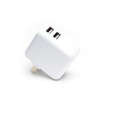 China New Arrival 2.4A 12W Dual Tablet Fast Charging USB Port Wall Charger Adapter for iPad and Mobile Phone for sale