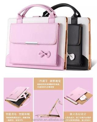 China Factory Supply Wholesaler Two Color PU Stand Holder Handbag Tablet Leather Cases For Ipadmini2/3/4 for sale