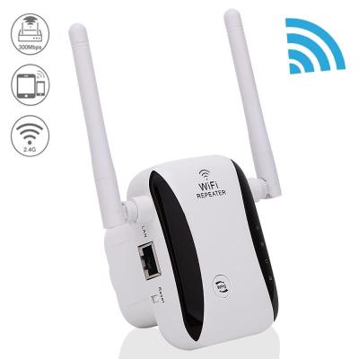 China Indoor wireless signal booster 300Mbps 2.4Ghz wifi repeater supplement with external antenna for sale