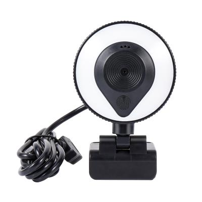 China 2021 Hot Sales PC Computer Webcam with Ring Light &Microphone, 1080P HD Live Streaming USB Web Camera (plug and play), HD Live Camera for sale