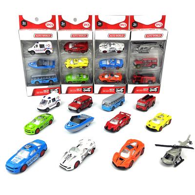 China 1:64 Metal Car Pull Back Toy QTOYS New Children's Pull Back Fire Truck Diecast Toy Surprise Egg Toy Alloy Model Car for sale