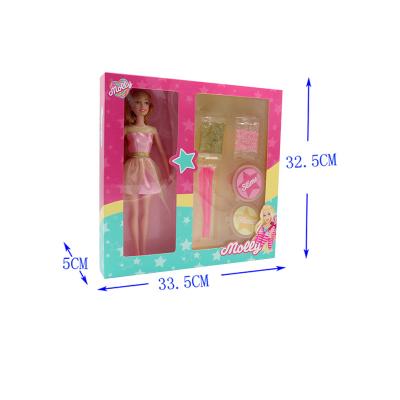 China Custom Cartoon Toy Good Price Dolls For Girl Fashion Dollhouse DIY Mud Set With Hands Movement Kids Toys In Window Box for sale